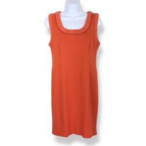 PATRIZIA LUCA Burnt Orange Knit Sleeveless Sheath Dress Small